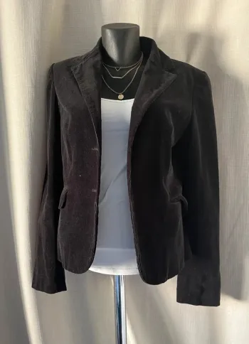 💕 Veste blazer côtelé vintage noire taille 38 M