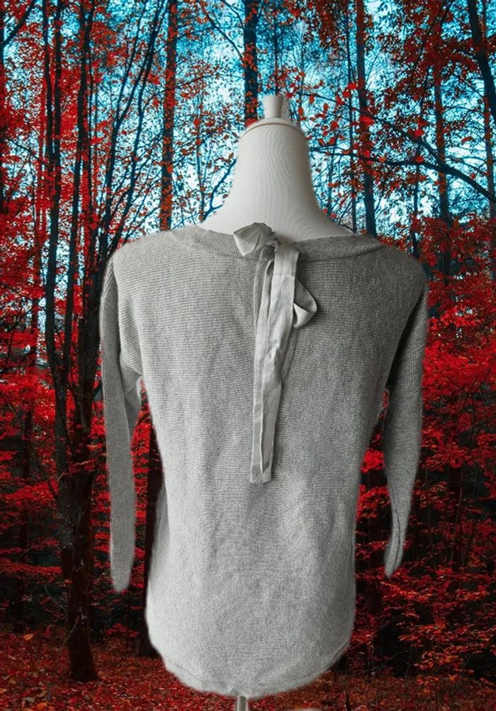 Blouse grise avec noeud au dos, Made in italy marella sport, taille S - photo numéro 4