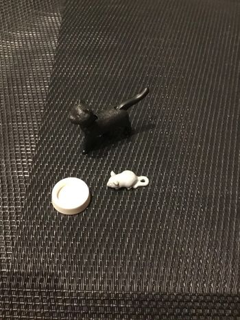 Playmobil lot figurines chat noir et souris avec gamelle animaux domestiques