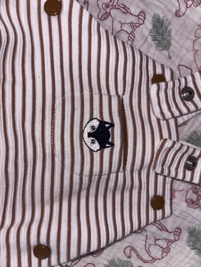 đ¶ Salopette bĂ©bĂ© rayĂ©e â marron & blanc