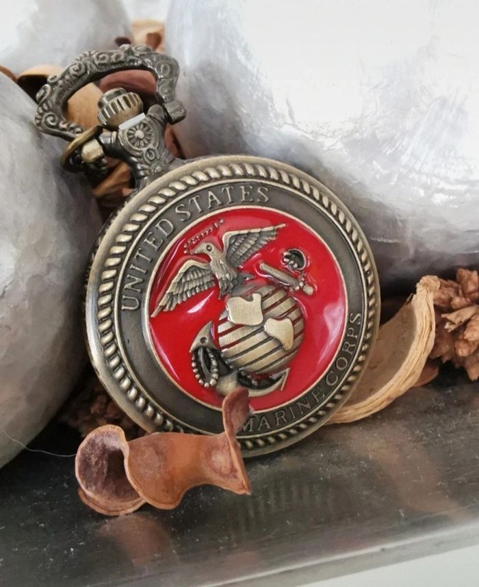 F11 montre de poche avec chaîne bronze rétro vintage originale