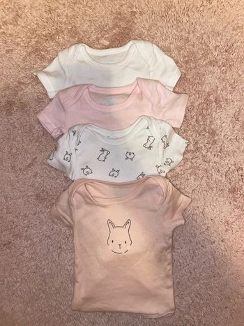 Lot de 4 body manche courte 3mois