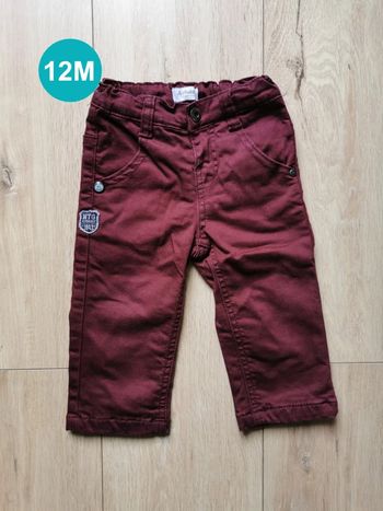 Pantalon hiver bordeaux Alphabet 12 mois