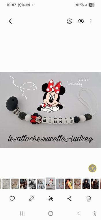 Attaches tétines  minnie ou winnie