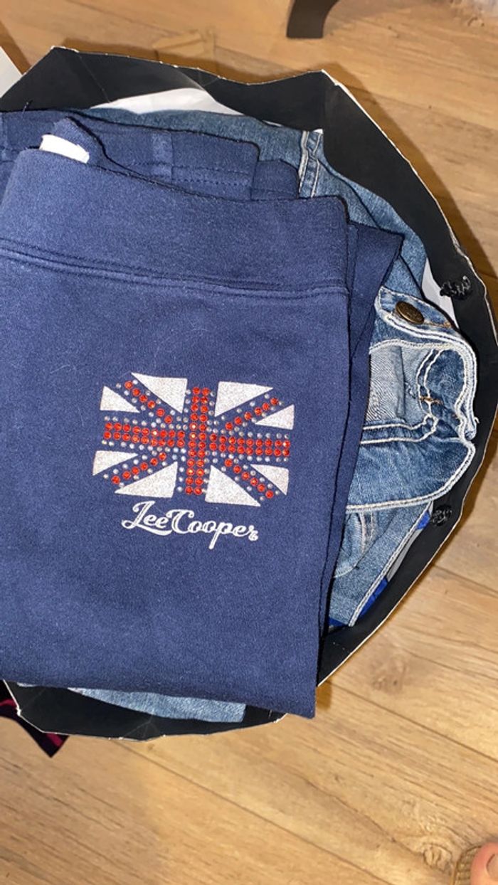 Caleçon long coton lee Cooper drapeau bleu marine - photo numéro 5