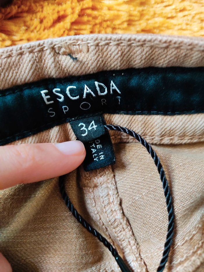 Pantalon femme bicolore marron Escada Sport 34 Neuf - photo numéro 3