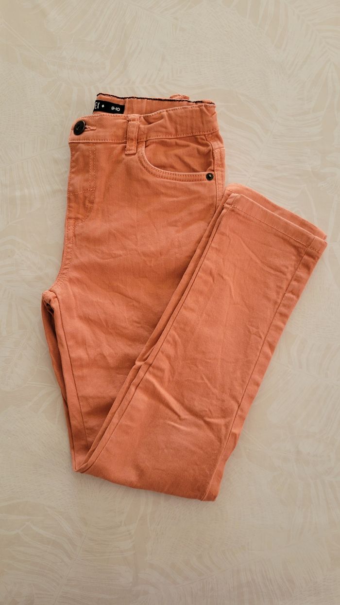 Pantalon jean rose taille réglable taille 9-10 ans