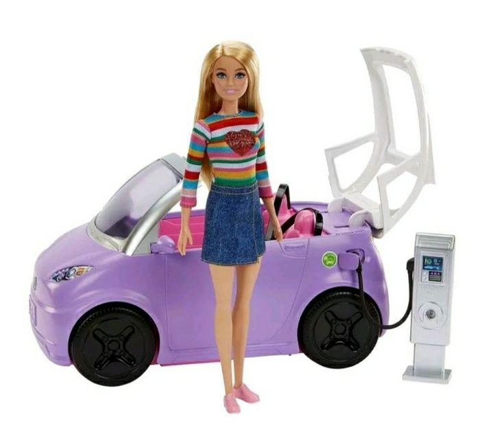 BARBIE ET SA VOITURE ELECTRIQUE AVEC SA STATION DE CHARGE - photo numéro 2