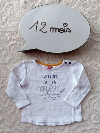 Sweat léger chemise manches longues Fille 12 mois Weekend à la mer Orchestra
