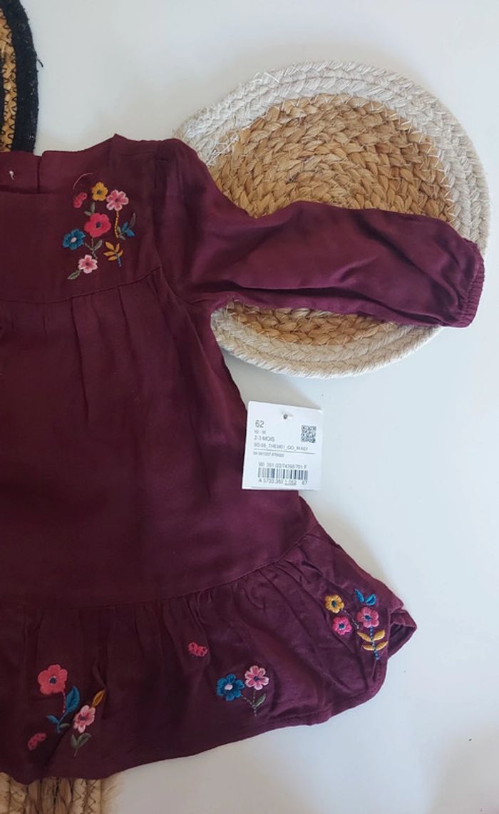 Robe manches longues bébé fille fleurie automne hiver printemps été effet patineuse - photo numéro 2