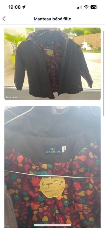 Manteau fille 3 ans