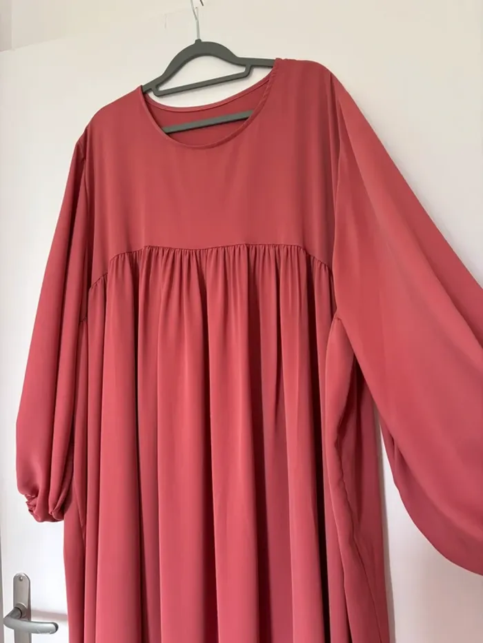 Abaya rose framboise en soie de Medine TU - photo numéro 3