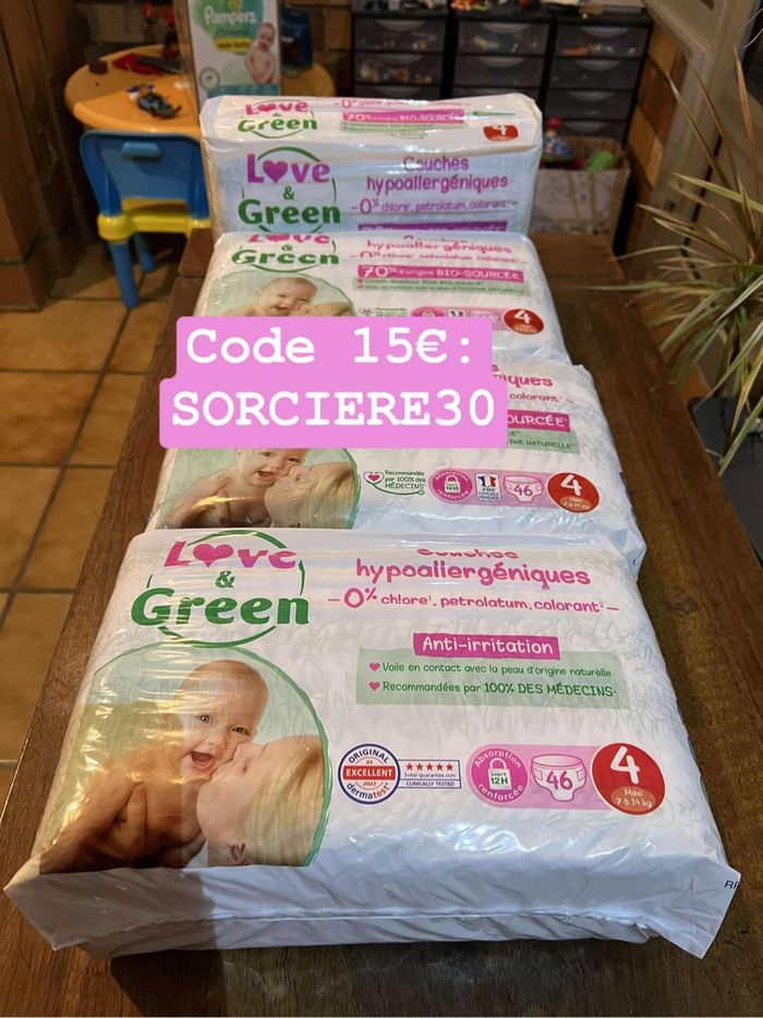 Couche taille 4 Love and Green : 184 couches
