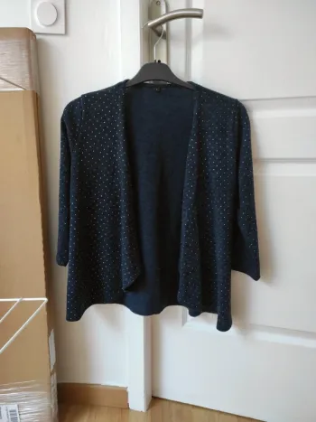 Gilet bleu marine à strass