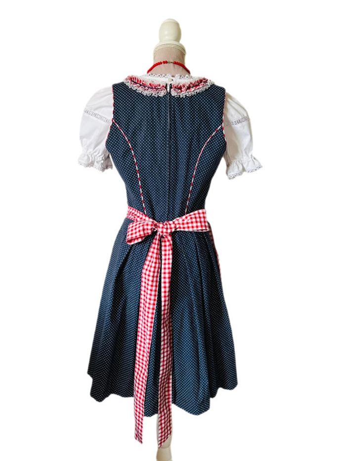 🌷🌿Magnifique robe traditionnelle autrichienne à pois Dirndl cottagecore Austrian polka dots dress🌷🌿 - photo numéro 11
