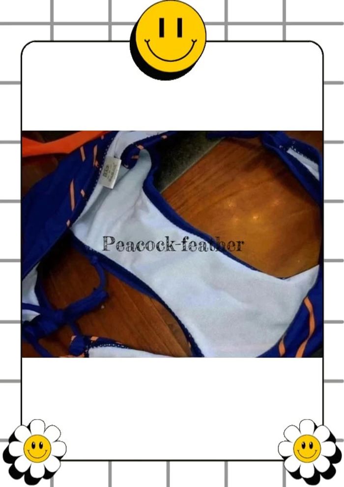 👙maillot de bain orange/bleu 36 push up 👙 - photo numéro 7