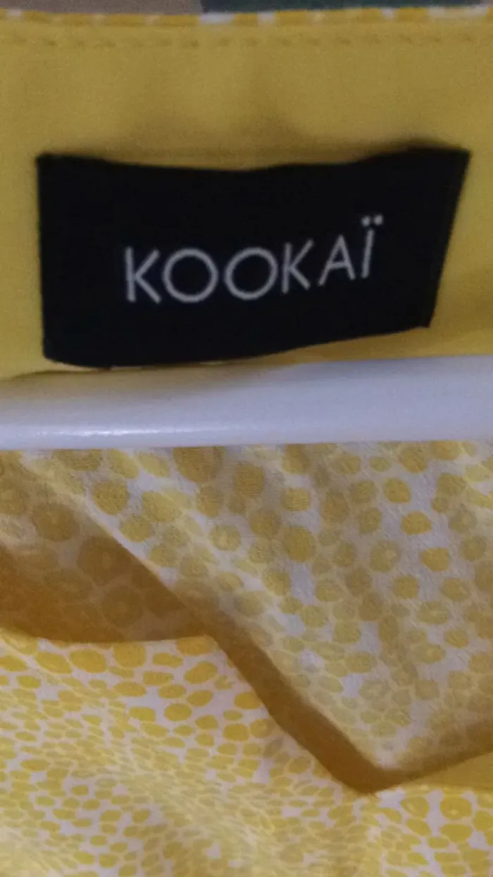 Blouse KOOKAI jaune imprimé léopard 40 neuf - photo numéro 2