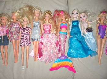Lot de 18 barbies avec accessoires