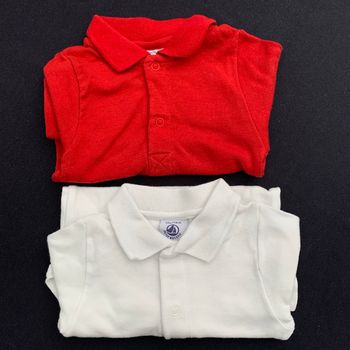 Lot de 2 bodies Polo 12 mois Petit Bateau