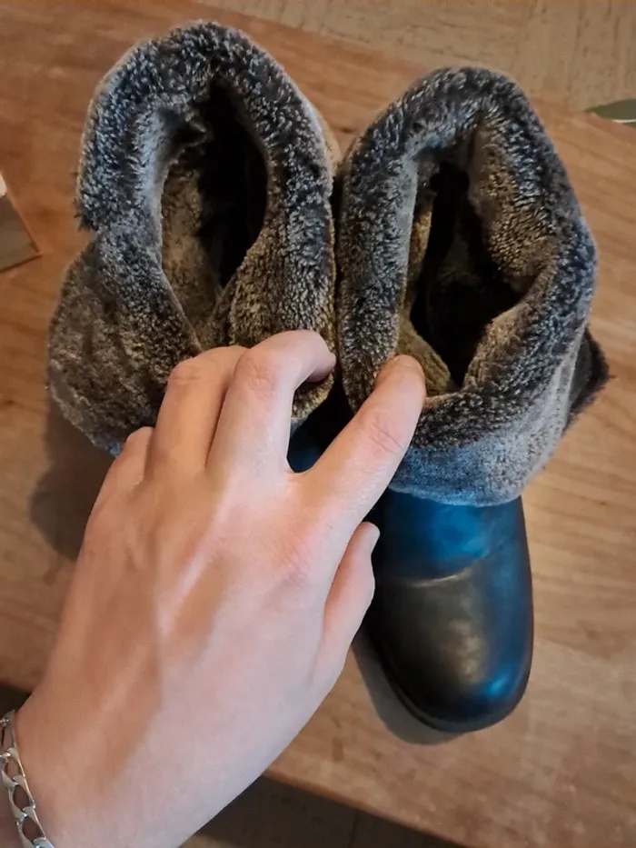 Bottines à tallons grises foncées intérieur moumouté - photo numéro 5