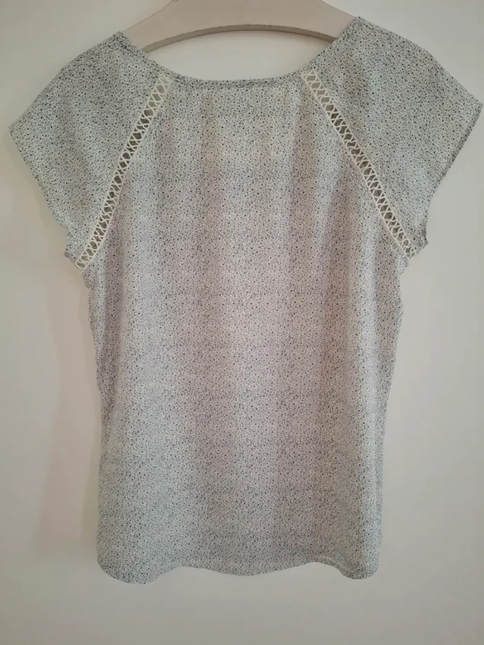 Superbe Blouse Maison Scotch- Imprimé Pois & Dentelle - T. S (36) * - photo numéro 3
