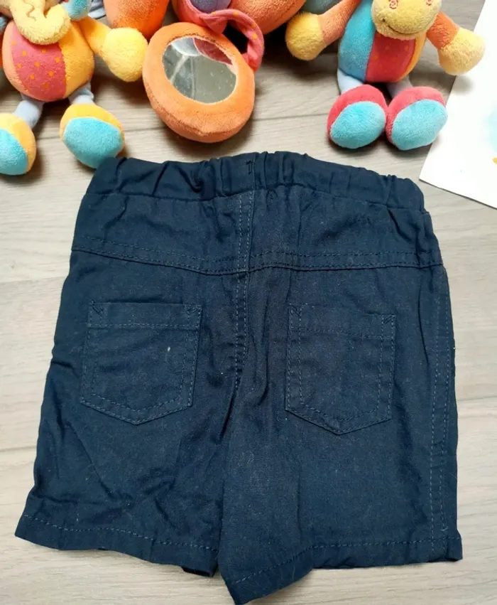 Short fin bleu marine mixte 6 mois Kiabi - photo numéro 4