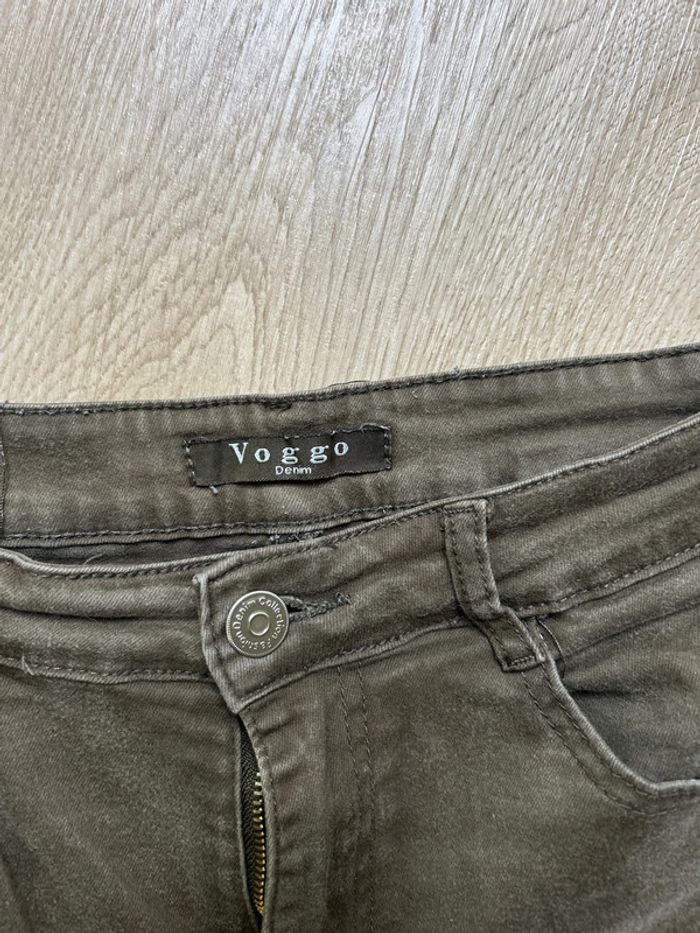 Jean taille haute vert taille 40 - photo numéro 2