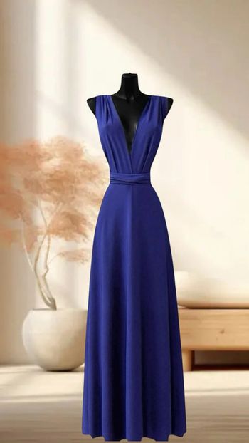Robe d’été longue multi positions bleu électrique