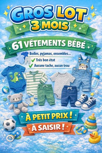 Lot vêtement garçon taille 3 mois 