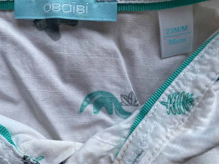 Ensemble chemise manches courtes et short avec ceinture 23 mois - photo numéro 3