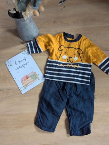Ensemble pantalon et t-shirt manches longues 6 mois