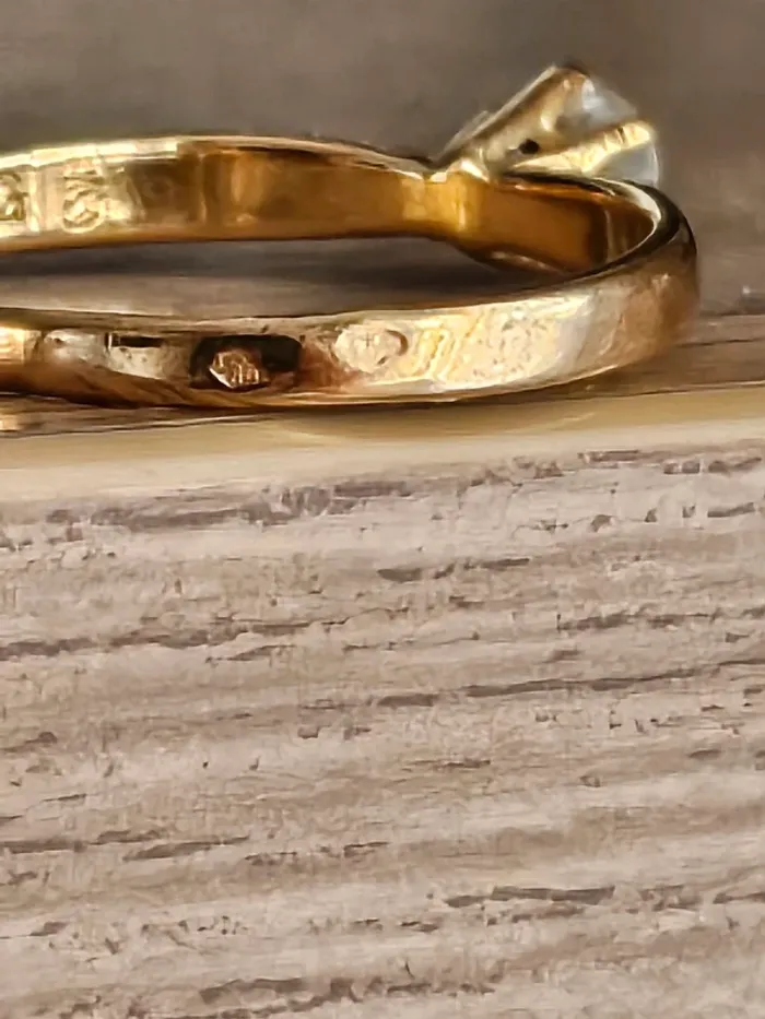 Bague or 18 carats – Taille 53/54 – pierre blanche scintillante - photo numéro 11