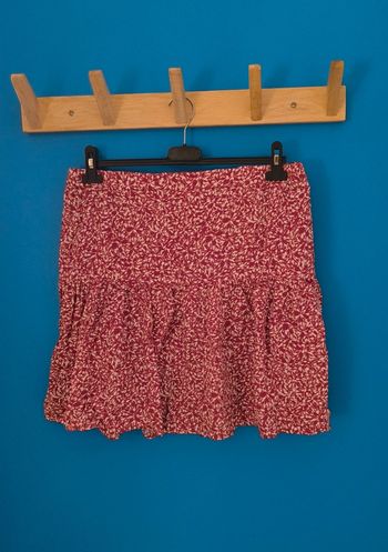 Jupe fleurie fluide doublée Promod Rouge Foncé - Taille 44