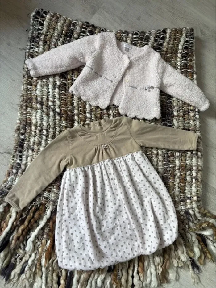 Robe et gilet fille Absorba 18 mois