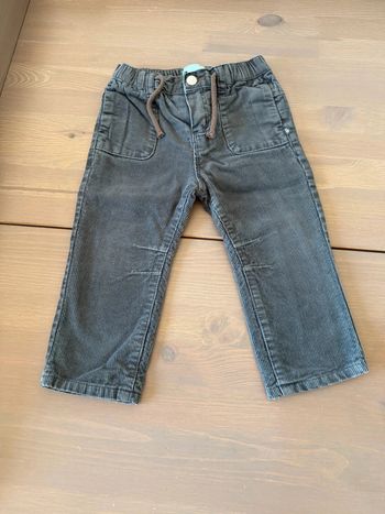 Pantalon Obaïbi en velours côtelé gris 18 mois - Comme neuf !
