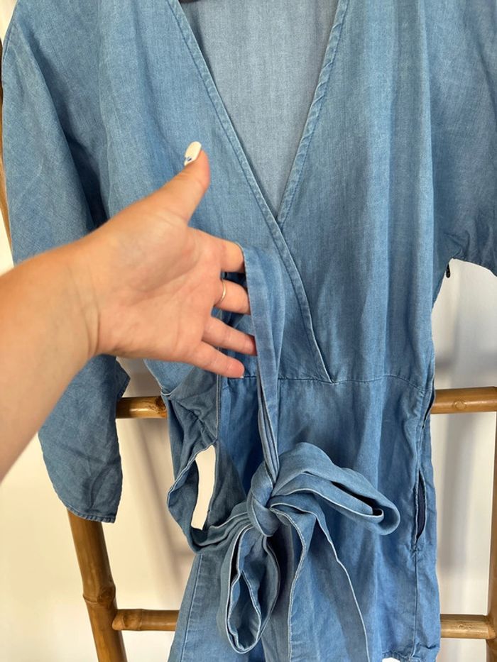 Combi short imitation jean avec ceinture Zara taille XS - photo numéro 2
