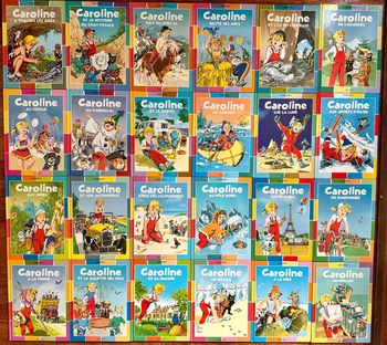 RARE Lot de 24 albums Caroline livres bd vintage couleur multicolore Pierre Probst Hachette