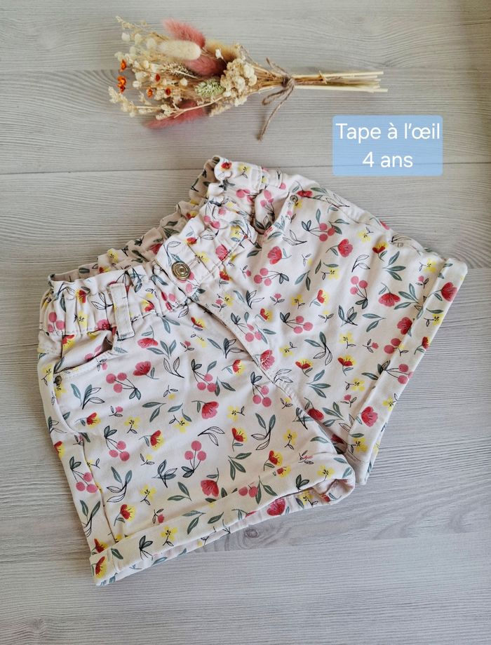 Short fleuri fille Tape à l'oeil TAO 4 ans NEUF