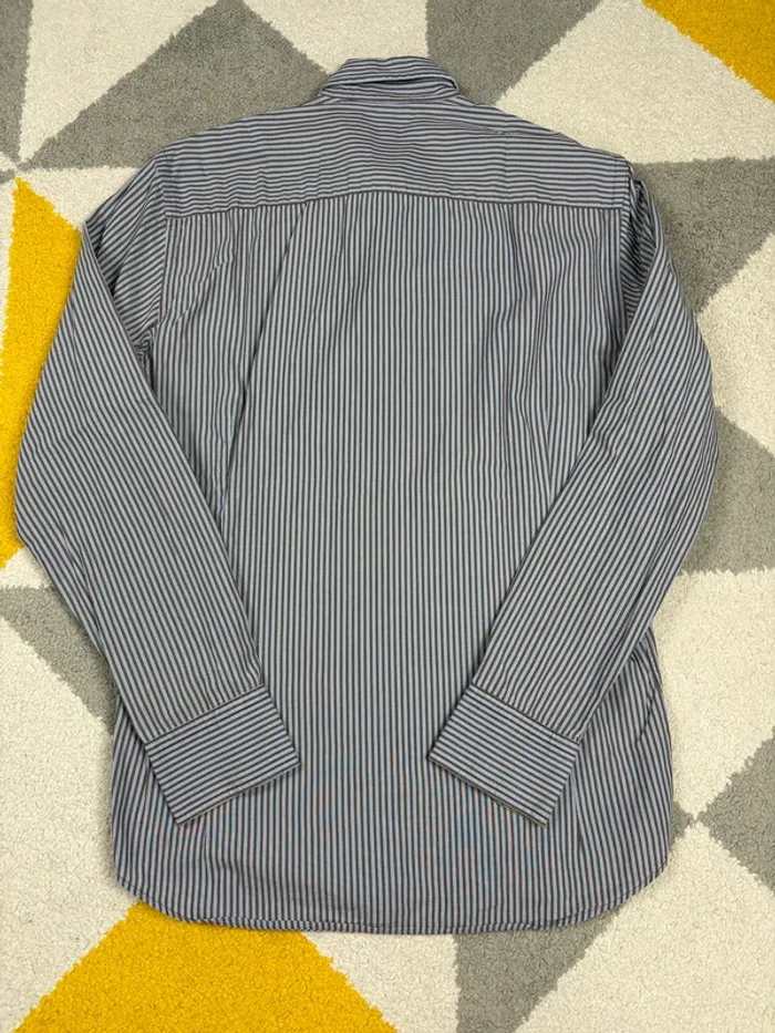 Chemise à rayures Café Coton | Turquoise et marron | Taille M - photo numéro 3