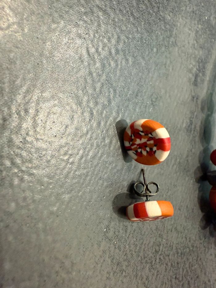 Ensemble de bijoux, collier et boucles d’oreilles, fabrication artisanale coloré - photo numéro 2