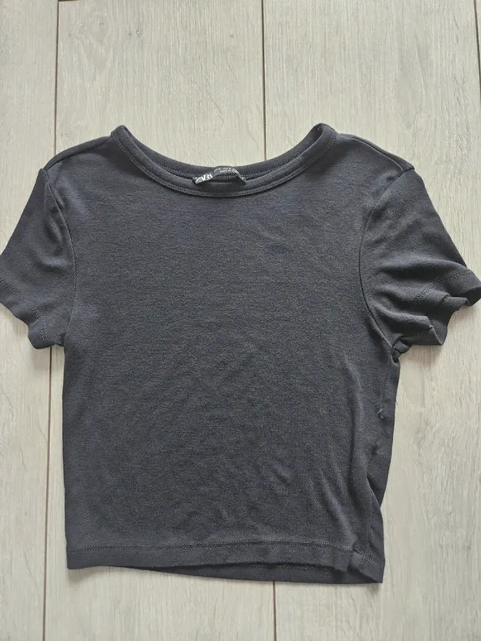 Top noir court fille femme S zara