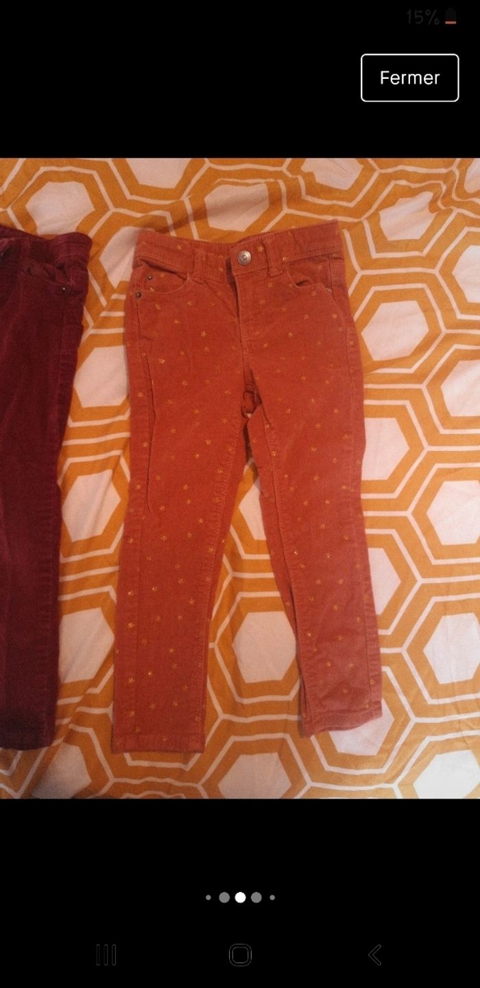 Lot 2 pantalons velours - photo numéro 2