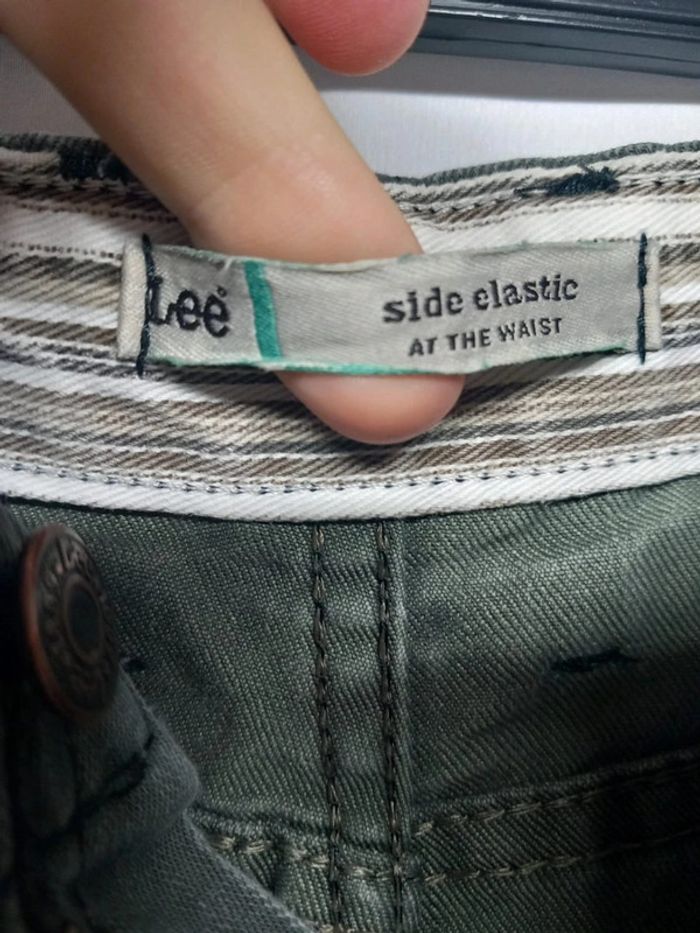 Jeans taille haute Lee Vert en coton - photo numéro 6