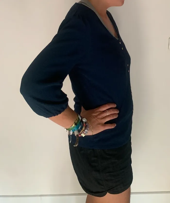 👩 Haut manches mi-longues bleu foncé – Promod – T.M - photo numéro 2