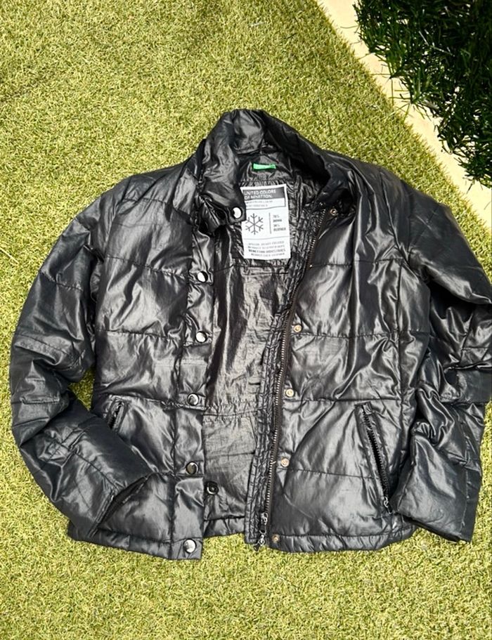 Doudoune plume noire Benetton - photo numéro 3