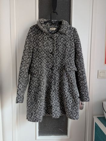 Manteau molly bracken en laine gris et noir à motif taille 36