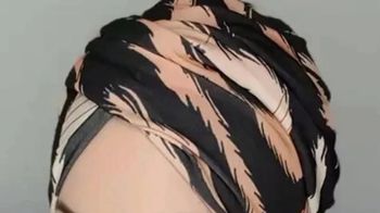 Turban ligné corail noir