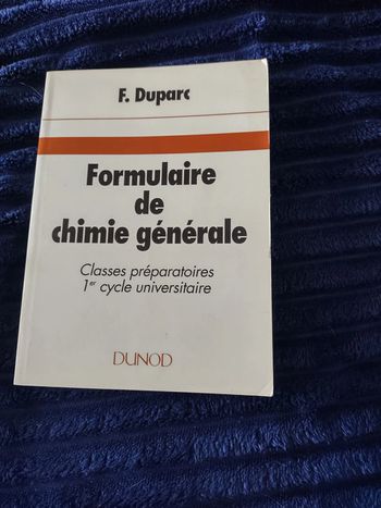 Livre Formulaire de chimie générale
