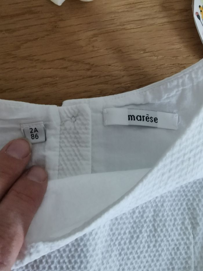 Haut blanc collection cérémonie bébé fille 2ans tbe - photo numéro 3