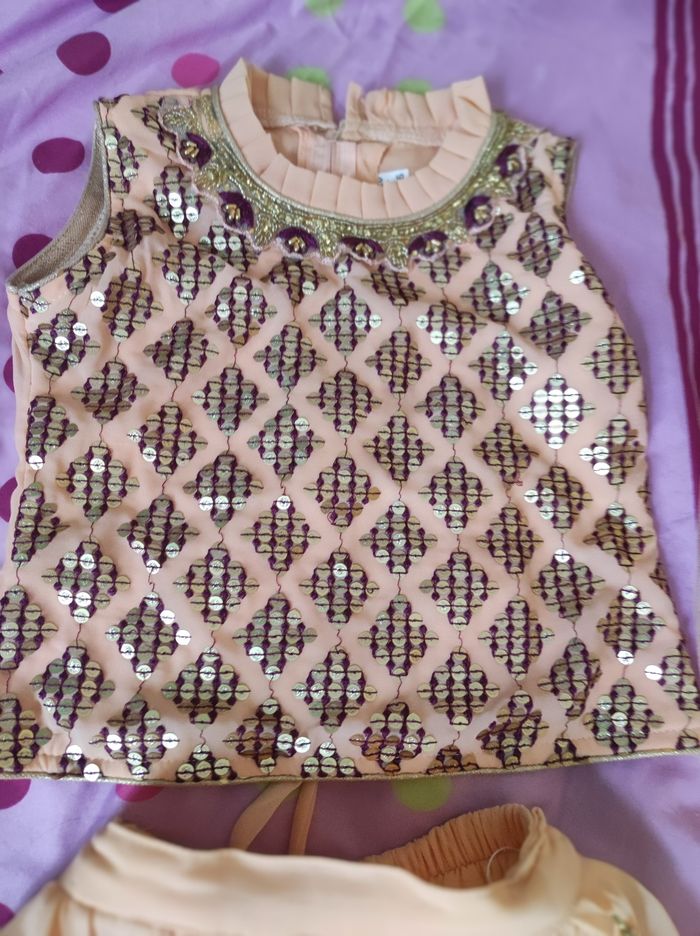 Ensemble 3 pièces lehanga (jupe, haut et foulard) - photo numéro 3